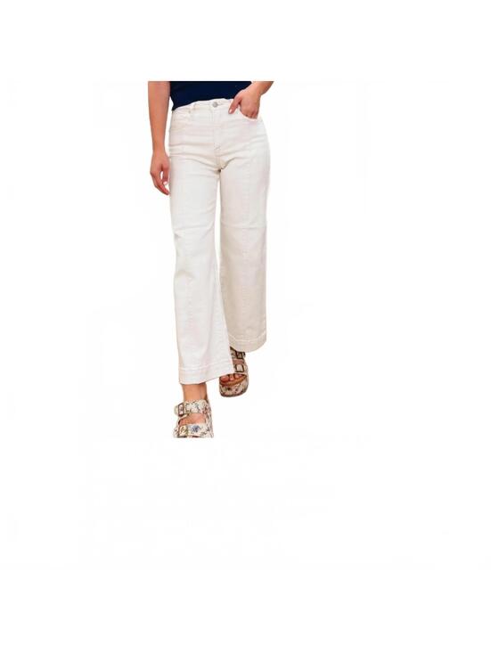 Risen Jeans Denim - "The Icon By Risen" Check Measurements. Tummy-Slimming, Ivory Wide-Leg Jeans....